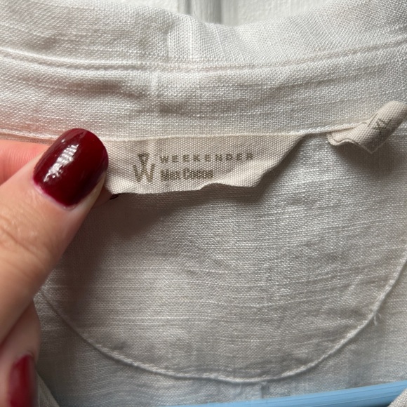 Linen Cream Button-Up Top - Picture 3 of 14